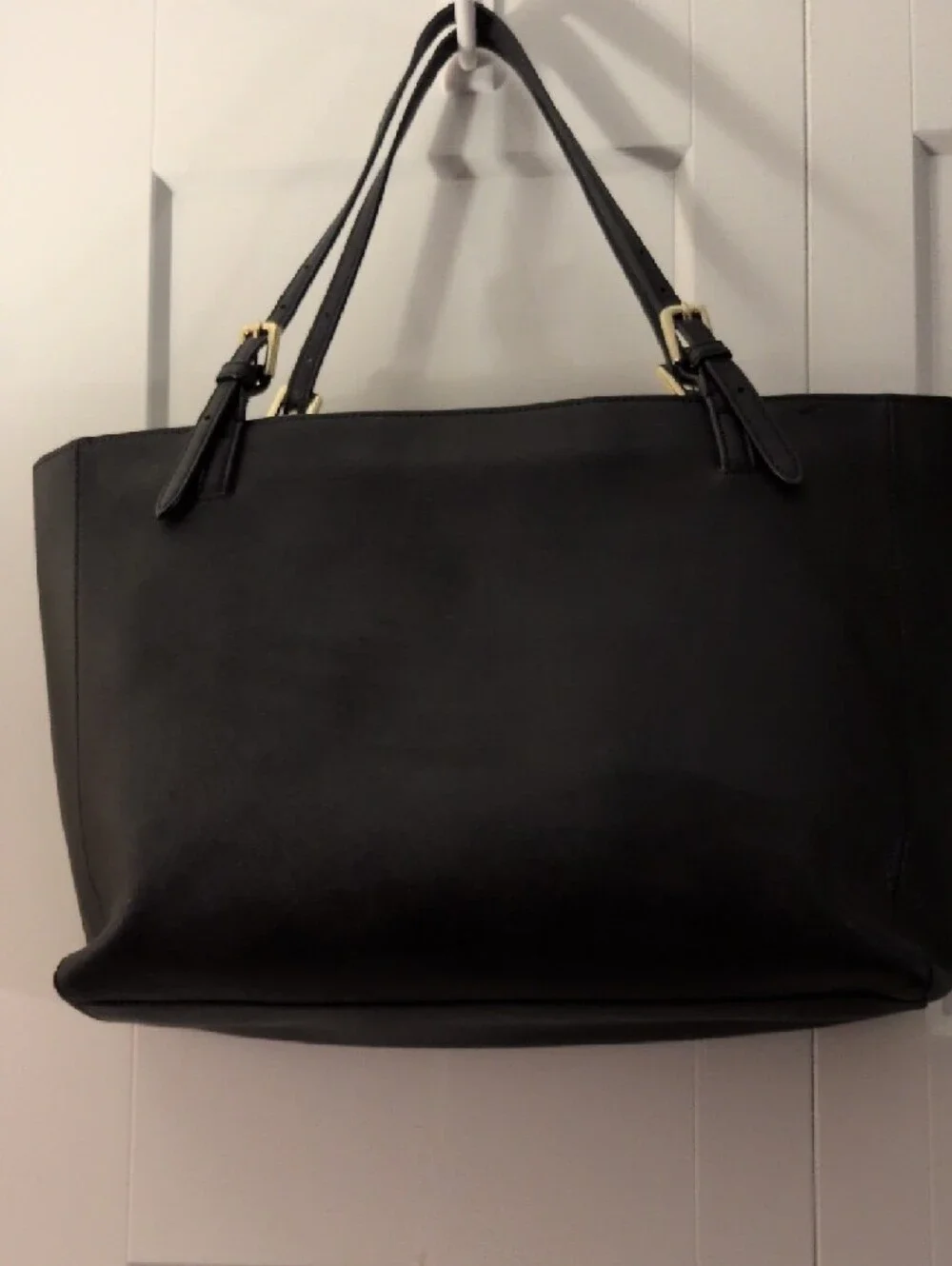 Tory Burch Black Logo Tote with Gold Hardware No Call Outs Nwot